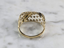 Load image into Gallery viewer, Womens 10K Yellow Gold Modernist Filigree Ring 1.5g E1696