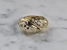 Load image into Gallery viewer, Womens 10K Yellow Gold Modernist Filigree Ring 1.5g E1696