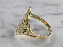 Load image into Gallery viewer, Womens 10K Yellow Gold Modernist Filigree Ring 1.8g E1697