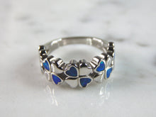 Load image into Gallery viewer, Womens Estate Sterling Silver Modernist Blue Opal Ring 4.6g E1701