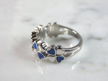 Load image into Gallery viewer, Womens Estate Sterling Silver Modernist Blue Opal Ring 4.6g E1701