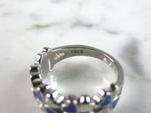 Load image into Gallery viewer, Womens Estate Sterling Silver Modernist Blue Opal Ring 4.6g E1701