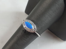 Load image into Gallery viewer, Womens Estate Sterling Silver Modernist Blue Opal Ring 2.7g E1707