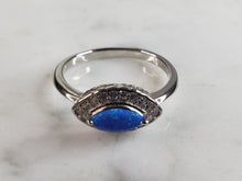 Load image into Gallery viewer, Womens Estate Sterling Silver Modernist Blue Opal Ring 2.7g E1707