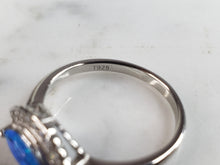 Load image into Gallery viewer, Womens Estate Sterling Silver Modernist Blue Opal Ring 2.7g E1707