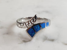 Load image into Gallery viewer, Womens Estate Sterling Silver Modernist Blue Opal Ring 3.5g E1708