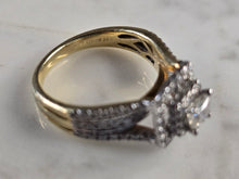 Load image into Gallery viewer, Womens Estate 14k Yellow Gold Lab Diamond Tasha R Ring 5.7g #E1713