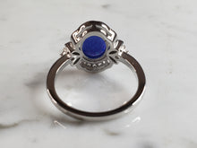 Load image into Gallery viewer, Womens Estate Sterling Silver Modernist Blue Opal Ring 4.1g E1718