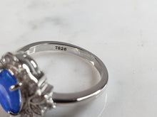 Load image into Gallery viewer, Womens Estate Sterling Silver Modernist Blue Opal Ring 4.1g E1718