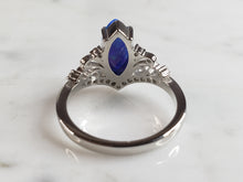 Load image into Gallery viewer, Womens Estate Sterling Silver Modernist Blue Opal Ring 3.4g E1719