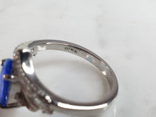 Load image into Gallery viewer, Womens Estate Sterling Silver Modernist Blue Opal Ring 3.4g E1719