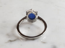 Load image into Gallery viewer, Womens Estate Sterling Silver Modernist Blue Opal Ring 3.5g E1725