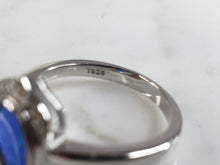 Load image into Gallery viewer, Womens Estate Sterling Silver Modernist Blue Opal Ring 3.5g E1725