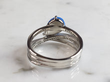 Load image into Gallery viewer, Womens Estate Sterling Silver Modernist Blue Opal Ring 4.3g E1727