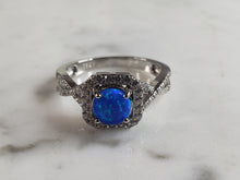 Load image into Gallery viewer, Womens Estate Sterling Silver Modernist Blue Opal Ring 2.9g E1728