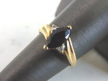 Load image into Gallery viewer, Womens Vintage Estate 14K Yellow Gold Onyx ? Diamond Ring 2.4g E1739