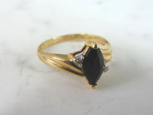 Load image into Gallery viewer, Womens Vintage Estate 14K Yellow Gold Onyx ? Diamond Ring 2.4g E1739