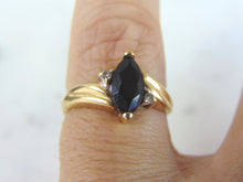 Load image into Gallery viewer, Womens Vintage Estate 14K Yellow Gold Onyx ? Diamond Ring 2.4g E1739