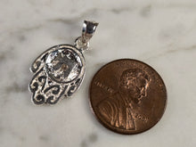 Load image into Gallery viewer, Womens Estate Sterling Silver Fatima Hamsa Chai Hand Pendant USA 2.6g E1752