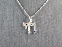 Load image into Gallery viewer, Womens Sterling Silver Jewish Hebrew Religious Chai Pendant Necklace 2.1g E1753