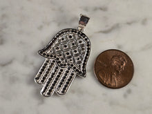 Load image into Gallery viewer, Womens Estate Sterling Silver Fatima Hamsa Hand Pendant 5.2g E1761