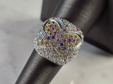 Load image into Gallery viewer, Womens Sterling Silver CZ Butterfly Ring 10.6g E1772