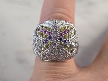 Load image into Gallery viewer, Womens Sterling Silver CZ Butterfly Ring 10.6g E1772