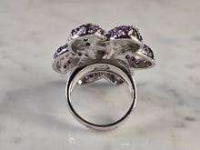 Load image into Gallery viewer, Womens Estate Sterling Silver Multi Stone Flower Ring 15.8g E1774
