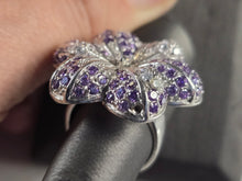 Load image into Gallery viewer, Womens Estate Sterling Silver Multi Stone Flower Ring 15.8g E1774