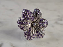 Load image into Gallery viewer, Womens Estate Sterling Silver Multi Stone Flower Ring 15.8g E1774
