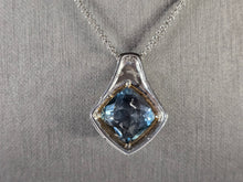 Load image into Gallery viewer, Womens Vintage Estate Sterling Silver Topaz Pendant Necklace 11.9g E1786