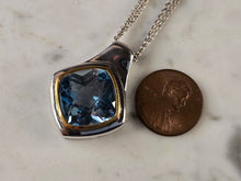 Load image into Gallery viewer, Womens Vintage Estate Sterling Silver Topaz Pendant Necklace 11.9g E1786