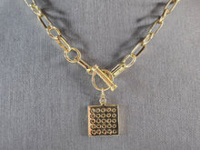 Load image into Gallery viewer, Womens Estate Sterling Silver Gold Tone CZ Charm Necklace 27.5g E1791
