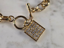 Load image into Gallery viewer, Womens Vintage Estate Sterling Silver Gold Tone CZ Charm Bracelet 29.0g E1792