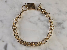 Load image into Gallery viewer, Womens Vintage Estate Sterling Silver Gold Tone CZ Charm Bracelet 29.0g E1792