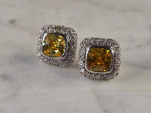 Load image into Gallery viewer, Womens Estate Sterling Silver Golden Beryl Earrings 9.8g E1799