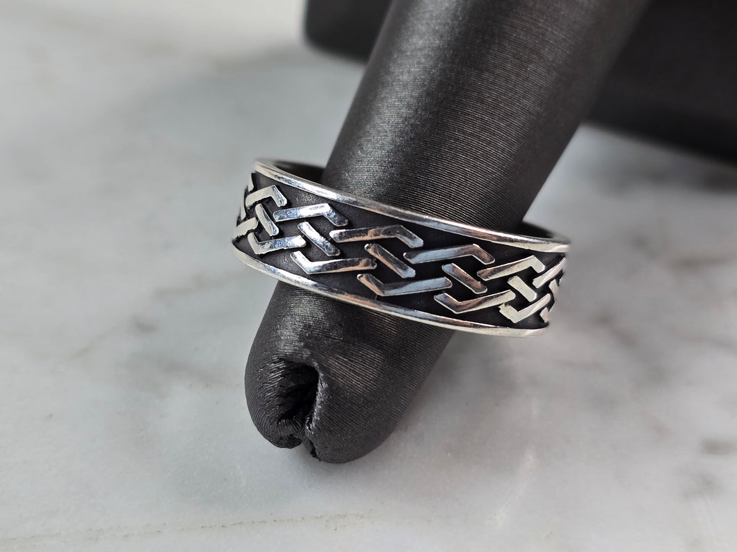 Mens Vintage Estate Sterling Silver Irish Celtic Eternity Knot Ring 6.8g E1809