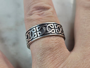 Mens Vintage Estate Sterling Silver Irish Celtic Eternity Knot Ring 6.1g E1813