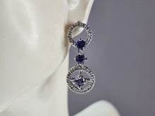 Load image into Gallery viewer, Womens Vintage Estate Sterling Silver CZ Dangle Earrings 7.2g E1826