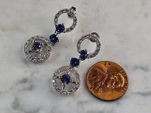 Load image into Gallery viewer, Womens Vintage Estate Sterling Silver CZ Dangle Earrings 7.2g E1826