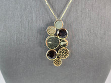 Load image into Gallery viewer, Womens Sterling Silver Modernist Gold Tone Pendant Necklace 12.6g E1830