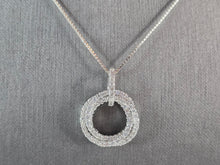 Load image into Gallery viewer, Womens Vintage Estate Sterling Silver CZ Eternity Pendant W/ Necklace 9.1g E1831