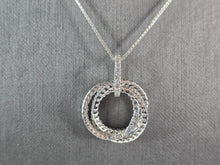 Load image into Gallery viewer, Womens Vintage Estate Sterling Silver CZ Eternity Pendant W/ Necklace 9.1g E1831