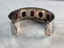 Load image into Gallery viewer, Womens Sterling Silver Natural Ruby Cuff Bracelet 43.1g E1833