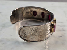 Load image into Gallery viewer, Womens Sterling Silver Natural Ruby Cuff Bracelet 43.1g E1833