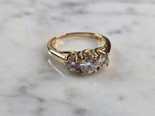 Load image into Gallery viewer, Womens Vintage Estate 14k Yellow Gold Moissanite Ring 3.6g E1841