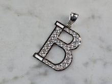 Load image into Gallery viewer, Womens Sterling Silver Initial Letter " B " Pendant 1.4g E1849