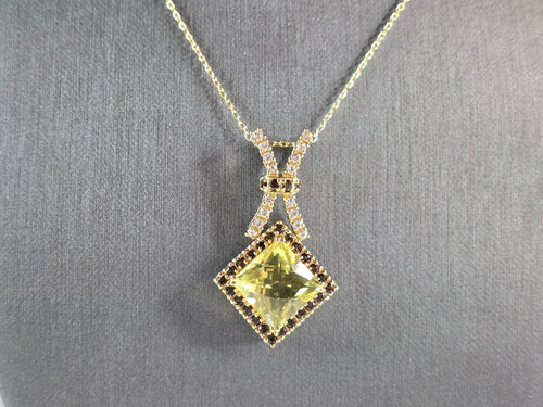 Womens Estate Sterling Silver Gold Tone Modernist Pendant Necklace 11.1g E1863