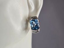 Load image into Gallery viewer, Womens Estate Sterling Silver Aquamarine Earrings 7.0g E1865