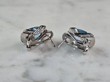 Load image into Gallery viewer, Womens Estate Sterling Silver Aquamarine Earrings 7.0g E1865
